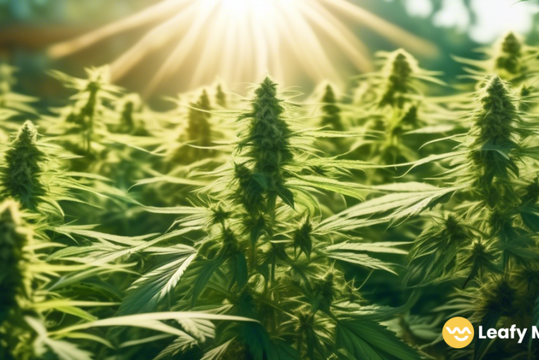 Sun-drenched cannabis field showcasing sustainable practices in the cannabis industry
