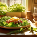 Delicious and Nourishing Low-Calorie Cannabis-Infused Meal, Illuminated by Sunlight